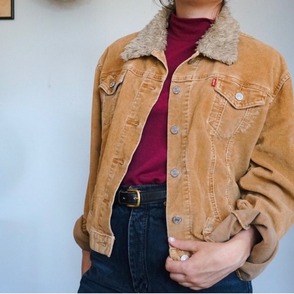 Levi's Jackets & Blazers - ✨Retro Levi’s Strauss Corduroy Faux Fur Jacket Coat Small